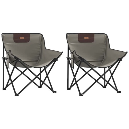 vidaXL Campingstühle 2 Stk. mit Tasche Klappbar Grau
