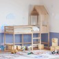 vidaXL Hochbett mit Leiter und Dach 90x190 cm Massivholz Kiefer vidaXL Hochbett mit Leiter und Dach 90x190 cm Massivholz Kiefer