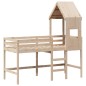 vidaXL Hochbett mit Leiter und Dach 90x190 cm Massivholz Kiefer vidaXL Hochbett mit Leiter und Dach 90x190 cm Massivholz Kiefer