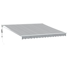 vidaXL Markise Einziehbar Anthrazit und Weiß 4x3 m Stoff und Aluminium