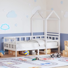 vidaXL Tagesbett mit Dach Weiß 80x200 cm Massivholz Kiefer