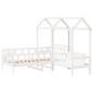 vidaXL Tagesbett Set mit Dach Weiß 90x190 cm Massivholz Kiefer vidaXL Tagesbett Set mit Dach Weiß 90x190 cm Massivholz Kiefer