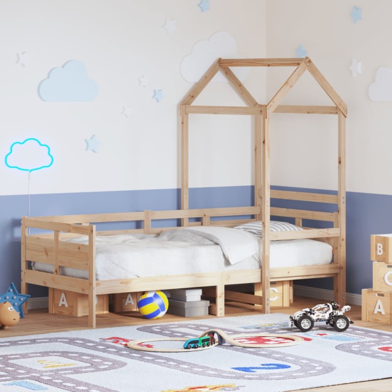 vidaXL Tagesbett mit Dach 80x200 cm Massivholz Kiefer vidaXL Tagesbett mit Dach 80x200 cm Massivholz Kiefer