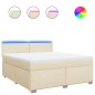 vidaXL Boxspringbett mit Matratze Creme 180x200 cm Stoff vidaXL Boxspringbett mit Matratze Creme 180x200 cm Stoff