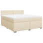 vidaXL Boxspringbett mit Matratze Creme 180x200 cm Stoff vidaXL Boxspringbett mit Matratze Creme 180x200 cm Stoff