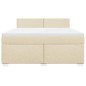 vidaXL Boxspringbett mit Matratze Creme 180x200 cm Stoff vidaXL Boxspringbett mit Matratze Creme 180x200 cm Stoff