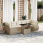 vidaXL 8-tlg. Garten-Sofagarnitur mit Kissen Beige Poly Rattan vidaXL 8-tlg. Garten-Sofagarnitur mit Kissen Beige Poly Rattan