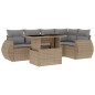 vidaXL 6-tlg. Garten-Sofagarnitur mit Kissen Beige Poly Rattan vidaXL 6-tlg. Garten-Sofagarnitur mit Kissen Beige Poly Rattan