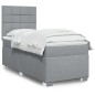vidaXL Boxspringbett mit Matratze Hellgrau 100x200 cm Stoff vidaXL Boxspringbett mit Matratze Hellgrau 100x200 cm Stoff