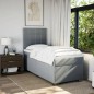 vidaXL Boxspringbett mit Matratze Hellgrau 100x200 cm Stoff vidaXL Boxspringbett mit Matratze Hellgrau 100x200 cm Stoff