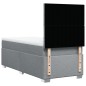 vidaXL Boxspringbett mit Matratze Hellgrau 100x200 cm Stoff vidaXL Boxspringbett mit Matratze Hellgrau 100x200 cm Stoff