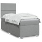 vidaXL Boxspringbett mit Matratze Hellgrau 100x200 cm Stoff vidaXL Boxspringbett mit Matratze Hellgrau 100x200 cm Stoff