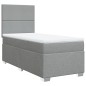 vidaXL Boxspringbett mit Matratze Hellgrau 100x200 cm Stoff vidaXL Boxspringbett mit Matratze Hellgrau 100x200 cm Stoff