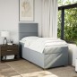vidaXL Boxspringbett mit Matratze Hellgrau 100x200 cm Stoff vidaXL Boxspringbett mit Matratze Hellgrau 100x200 cm Stoff