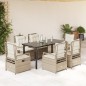 vidaXL 7-tlg. Garten-Essgruppe mit Kissen Beige Poly Rattan vidaXL 7-tlg. Garten-Essgruppe mit Kissen Beige Poly Rattan