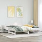 vidaXL Tagesbett Ausziehbar Weiß 80x200 cm Massivholz Kiefer vidaXL Tagesbett Ausziehbar Weiß 80x200 cm Massivholz Kiefer
