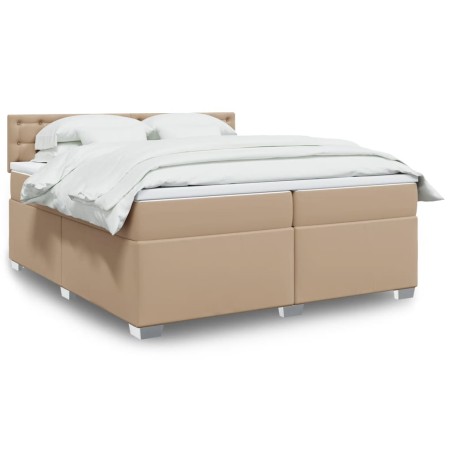 vidaXL Boxspringbett Matratze Cappuccino-Braun 200x200cm Kunstleder