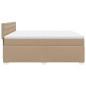 vidaXL Boxspringbett Matratze Cappuccino-Braun 200x200cm Kunstleder vidaXL Boxspringbett Matratze Cappuccino-Braun 200x200cm Kunstleder