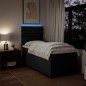 vidaXL Boxspringbett mit Matratze Schwarz 100x200 cm Stoff vidaXL Boxspringbett mit Matratze Schwarz 100x200 cm Stoff