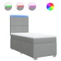 vidaXL Boxspringbett mit Matratze Hellgrau 100x200 cm Stoff vidaXL Boxspringbett mit Matratze Hellgrau 100x200 cm Stoff