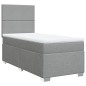 vidaXL Boxspringbett mit Matratze Hellgrau 100x200 cm Stoff vidaXL Boxspringbett mit Matratze Hellgrau 100x200 cm Stoff