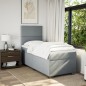 vidaXL Boxspringbett mit Matratze Hellgrau 100x200 cm Stoff vidaXL Boxspringbett mit Matratze Hellgrau 100x200 cm Stoff
