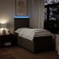 vidaXL Boxspringbett mit Matratze Hellgrau 100x200 cm Stoff vidaXL Boxspringbett mit Matratze Hellgrau 100x200 cm Stoff