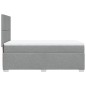 vidaXL Boxspringbett mit Matratze Hellgrau 100x200 cm Stoff vidaXL Boxspringbett mit Matratze Hellgrau 100x200 cm Stoff