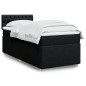 vidaXL Boxspringbett mit Matratze Schwarz 100x200 cm Stoff vidaXL Boxspringbett mit Matratze Schwarz 100x200 cm Stoff
