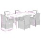 vidaXL 7-tlg. Garten-Essgruppe mit Kissen Grau Poly Rattan vidaXL 7-tlg. Garten-Essgruppe mit Kissen Grau Poly Rattan