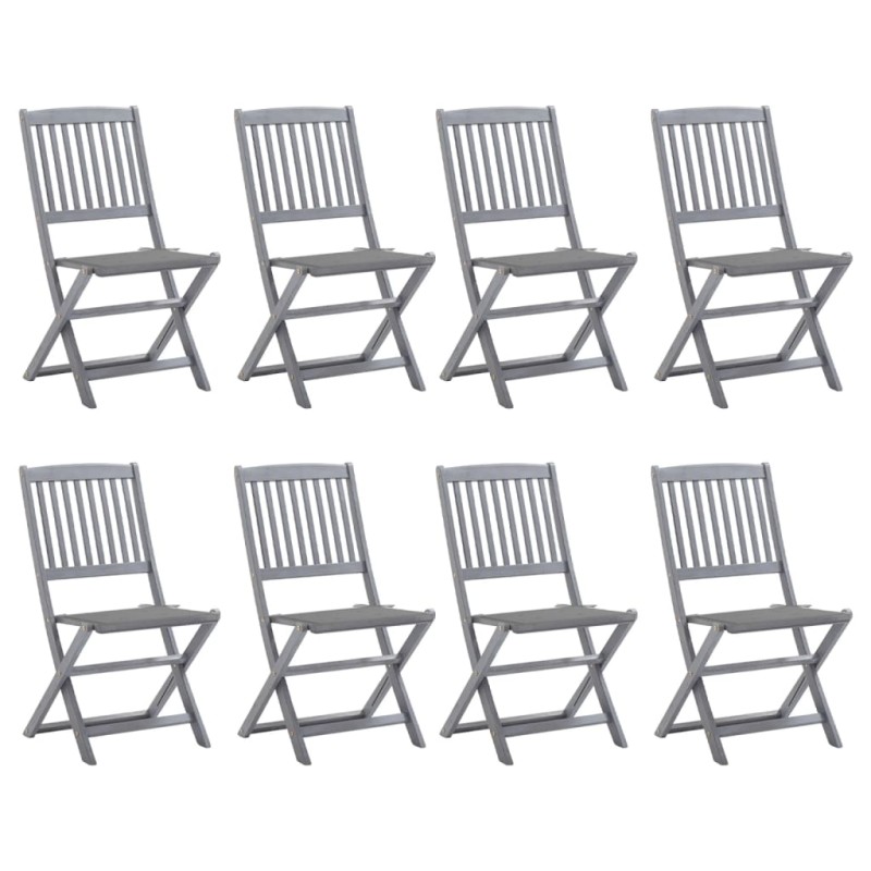 Klappbare Gartenstühle 8 Stk. mit Kissen Massivholz Akazie Klappbare Gartenstühle 8 Stk. mit Kissen Massivholz Akazie