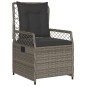vidaXL 3-tlg. Garten-Essgruppe mit Kissen Grau Poly Rattan