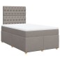 vidaXL Boxspringbett mit Matratze Taupe 120x190 cm Stoff vidaXL Boxspringbett mit Matratze Taupe 120x190 cm Stoff