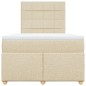 vidaXL Boxspringbett mit Matratze Creme 120x190 cm Stoff vidaXL Boxspringbett mit Matratze Creme 120x190 cm Stoff