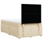 vidaXL Boxspringbett mit Matratze Creme 120x190 cm Stoff vidaXL Boxspringbett mit Matratze Creme 120x190 cm Stoff