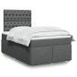 vidaXL Boxspringbett mit Matratze Dunkelgrau 120x190 cm Stoff vidaXL Boxspringbett mit Matratze Dunkelgrau 120x190 cm Stoff