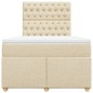 vidaXL Boxspringbett mit Matratze Creme 120x190 cm Stoff vidaXL Boxspringbett mit Matratze Creme 120x190 cm Stoff