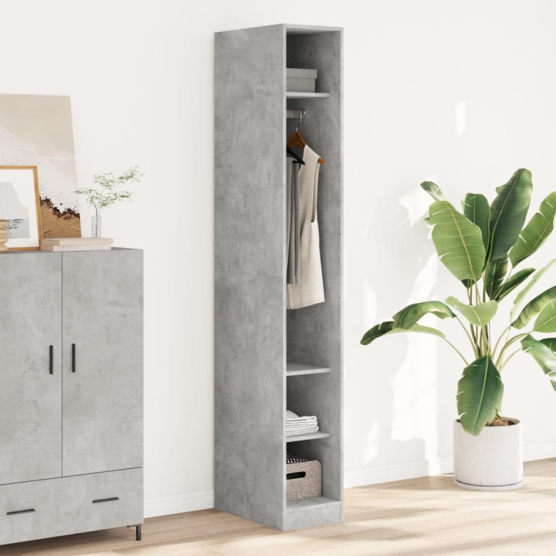 vidaXL Kleiderschrank Betongrau 30x50x200 cm Holzwerkstoff vidaXL Kleiderschrank Betongrau 30x50x200 cm Holzwerkstoff