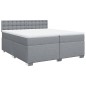 vidaXL Boxspringbett mit Matratze Hellgrau 200x200 cm Stoff vidaXL Boxspringbett mit Matratze Hellgrau 200x200 cm Stoff