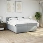vidaXL Boxspringbett mit Matratze Hellgrau 200x200 cm Stoff vidaXL Boxspringbett mit Matratze Hellgrau 200x200 cm Stoff