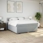 vidaXL Boxspringbett mit Matratze Hellgrau 200x200 cm Stoff vidaXL Boxspringbett mit Matratze Hellgrau 200x200 cm Stoff