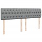 vidaXL Boxspringbett mit Matratze Hellgrau 200x200 cm Stoff vidaXL Boxspringbett mit Matratze Hellgrau 200x200 cm Stoff