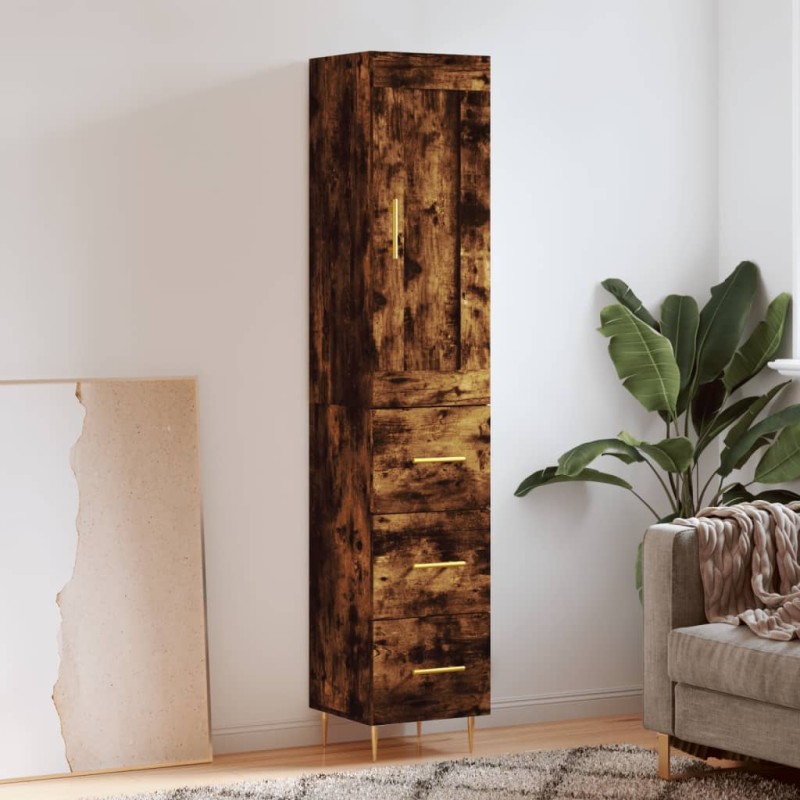 vidaXL Highboard Räuchereiche 34,5x34x180 cm Holzwerkstoff vidaXL Highboard Räuchereiche 34,5x34x180 cm Holzwerkstoff