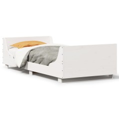 vidaXL Massivholzbett ohne Matratze Weiß 90x190 cm Kiefernholz