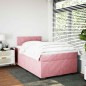 vidaXL Boxspringbett mit Matratze Rosa 120x190 cm Samt vidaXL Boxspringbett mit Matratze Rosa 120x190 cm Samt