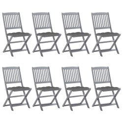 Klappbare Gartenstühle 8 Stk. mit Kissen Massivholz Akazie