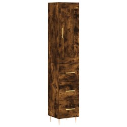vidaXL Highboard Räuchereiche 34,5x34x180 cm Holzwerkstoff