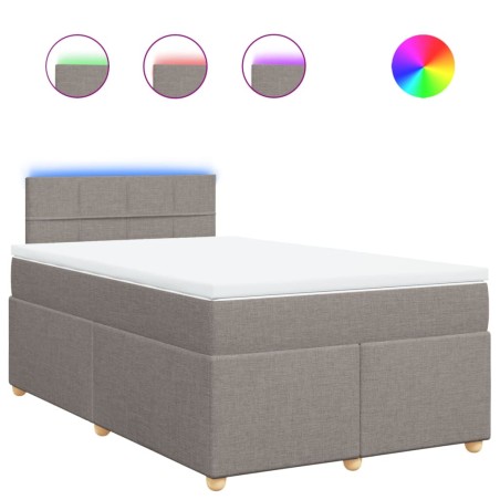 vidaXL Boxspringbett mit Matratze Taupe 120x190 cm Stoff