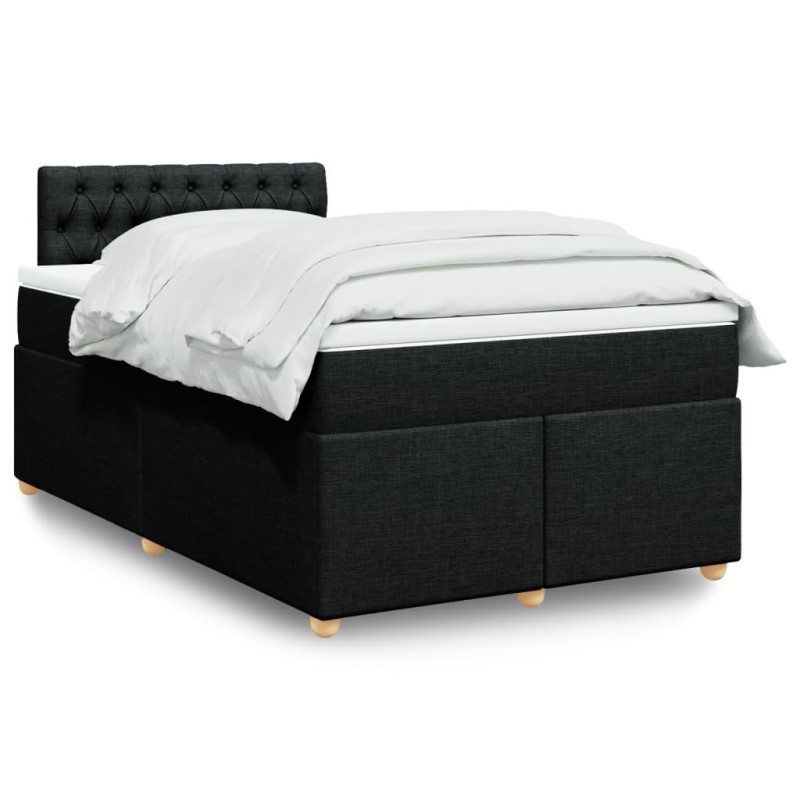 vidaXL Boxspringbett mit Matratze Schwarz 120x190 cm Stoff vidaXL Boxspringbett mit Matratze Schwarz 120x190 cm Stoff