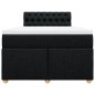 vidaXL Boxspringbett mit Matratze Schwarz 120x190 cm Stoff vidaXL Boxspringbett mit Matratze Schwarz 120x190 cm Stoff